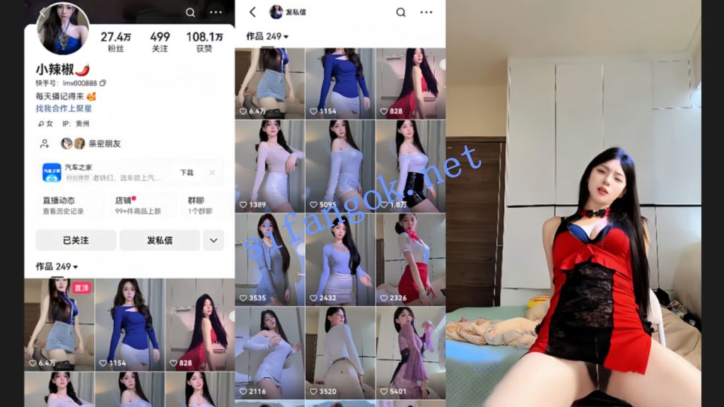 【快手】小辣椒 27万粉网红主播 漏内骚舞定制 【12V】【1.11G】